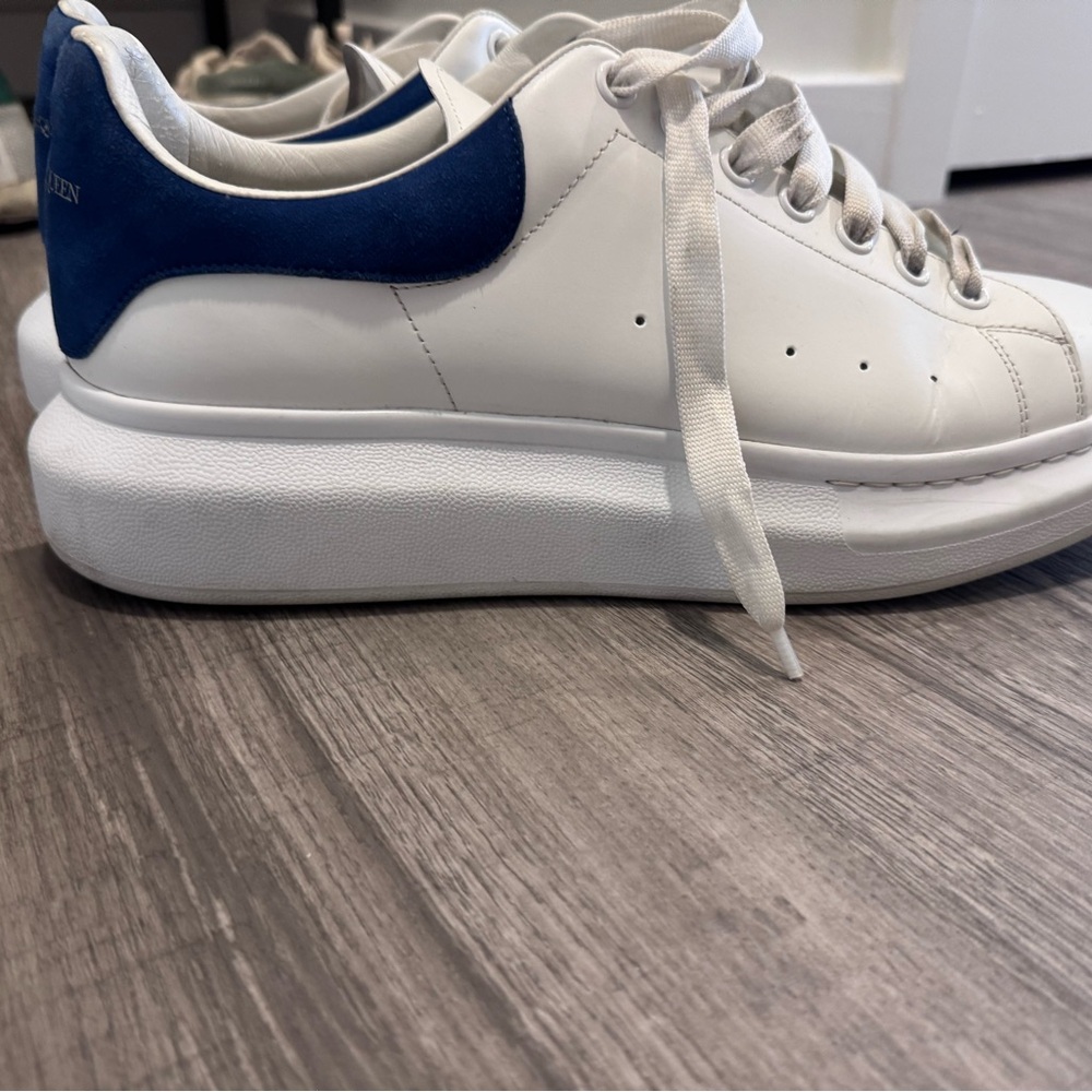 Alexander McQueen White and Blue Sneakers